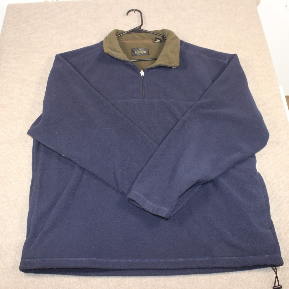 RedHead Mens XL Quarter Zip Fleece Pullover Navy Blue Olive Green Collar